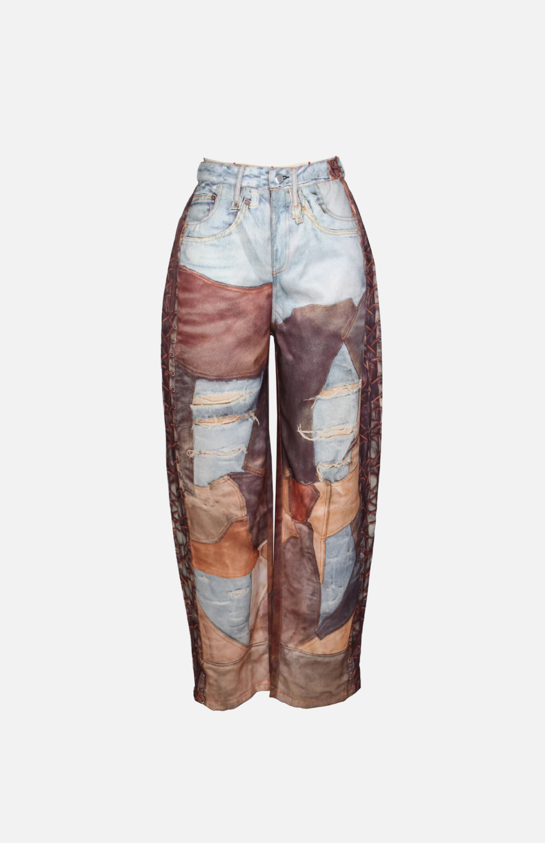 Villa Blvd Abstract Print Denim Pants