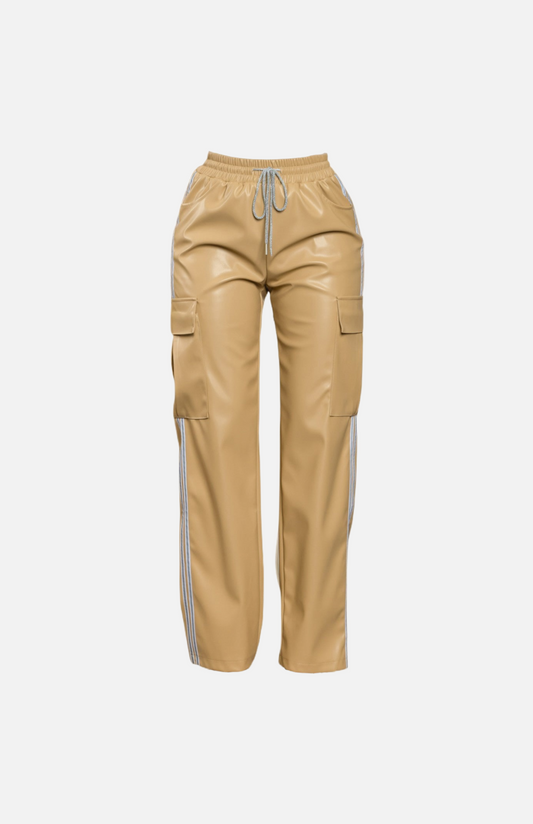 Villa Blvd ⱯPEX Vegan Leather Track Cargo Pants