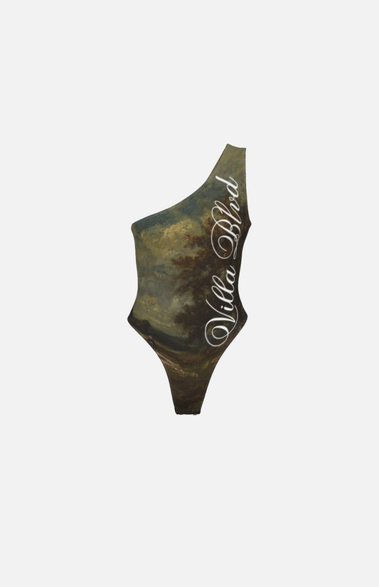 Villa Blvd Avenir Stormy Sky One-Shoulder Bodysuit