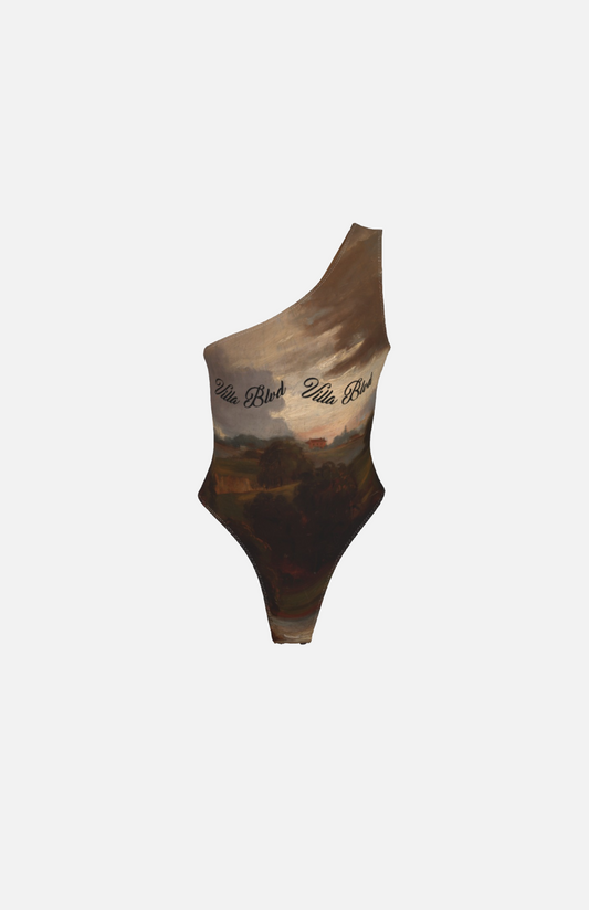 Villa Blvd Script Countryside One-Shoulder Bodysuit