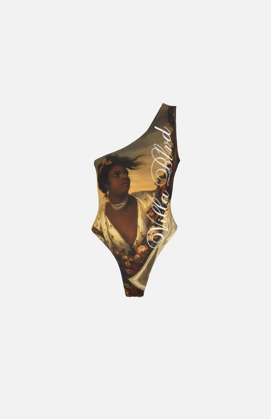 Villa Blvd Avenir Fleurs au Ciel One-Shoulder Bodysuit