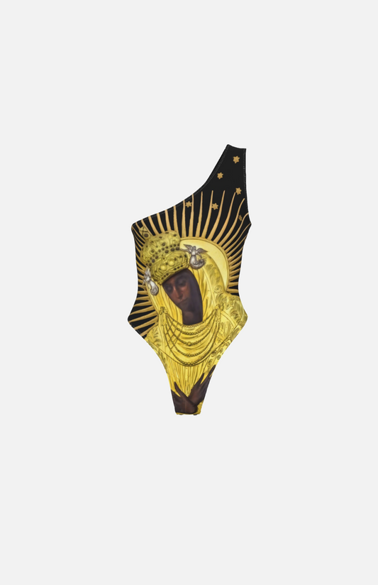 Villa Blvd Golden Noir One-Shoulder Bodysuit