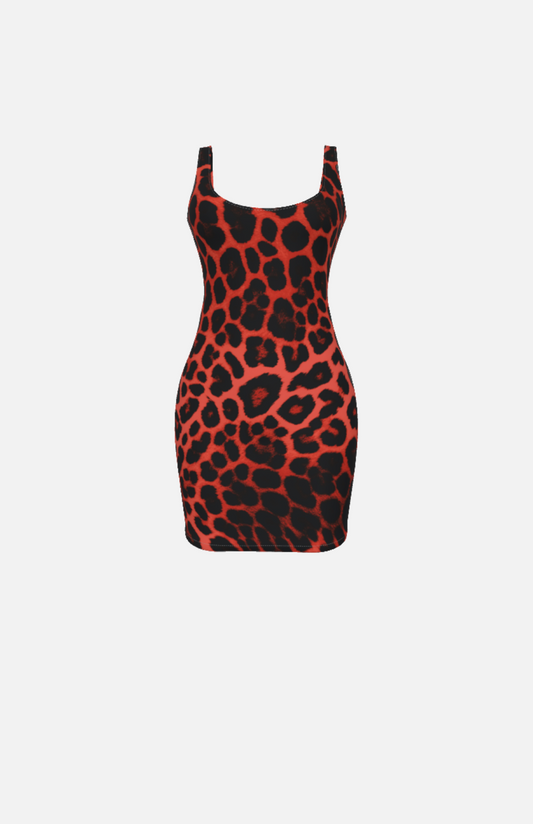 Villa Blvd Félin Fatal Rouge Bodycon Dress
