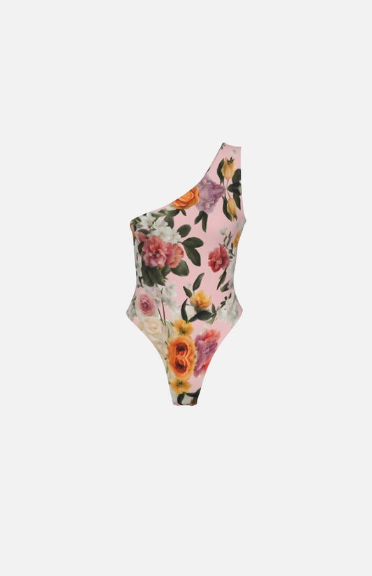 Villa Blvd Blossaira Floral One-Shoulder Bodysuit
