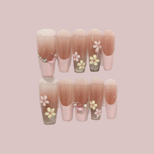 Villa Blvd Cherry Blossom French Tip Glow Set ☛ Multiple Sizes Available ☚