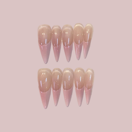 Villa Blvd Summer Pink French Tip Glow Set ☛ Multiple Sizes Available ☚