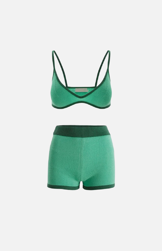 Villa Blvd Contrast Bralette + Shorts Set ☛ Multiple Colors Available ☚