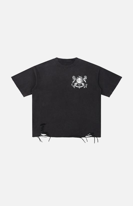 Villa Blvd Cheval Crest Washed Raw-Hem T-Shirt