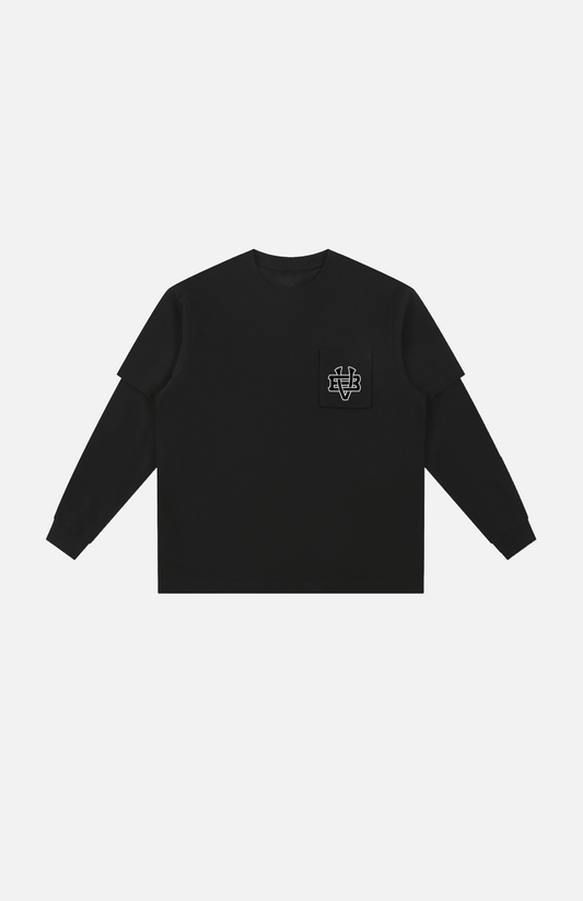 Villa Blvd Bold Vintage Layered Long Sleeve T-Shirt ☛ Multiple Colors Available ☚