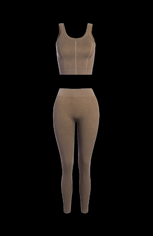 Villa Blvd Atelier Acid Washed Tank + Leggings Set ☛ Multiple Colors Available ☚