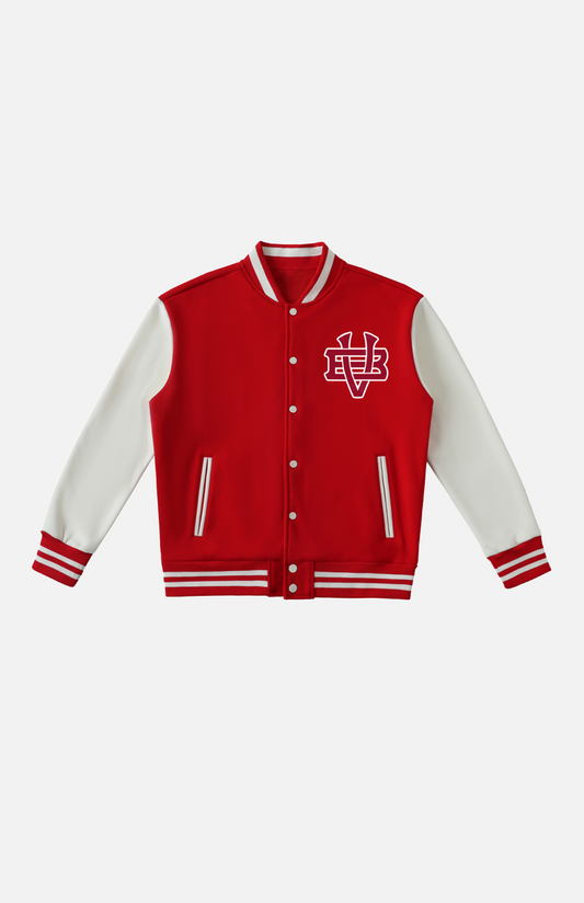 Villa Blvd Bold Vintage Two-Tone Fleeced Varsity Jacket