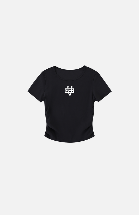 Villa Blvd Bold Vintage Ruched Bodycon Crop Top  ☛ Multiple Colors Available ☚