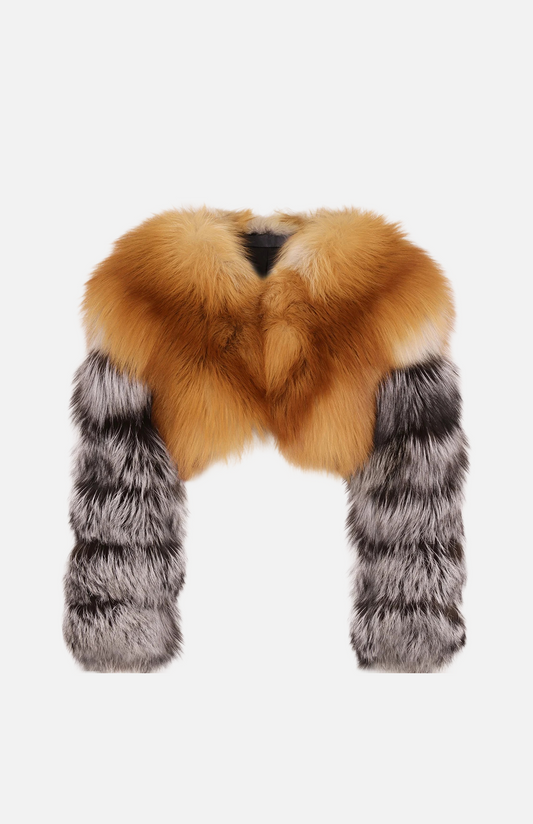 Villa Blvd Natural Cropped Fox Fur Jacket ☛ Multiple Colors Available ☚