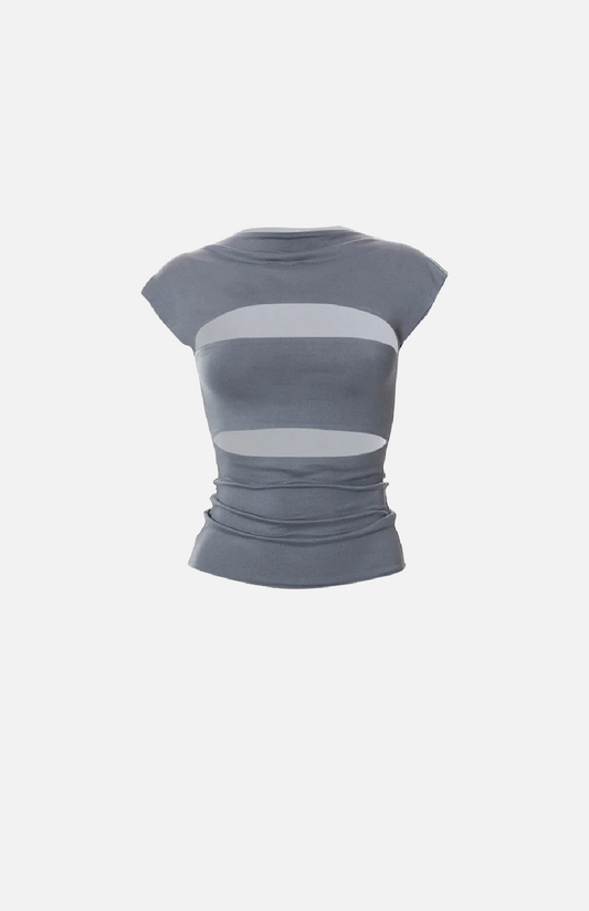 Villa Blvd Hollow Panel Mock Neck Tank