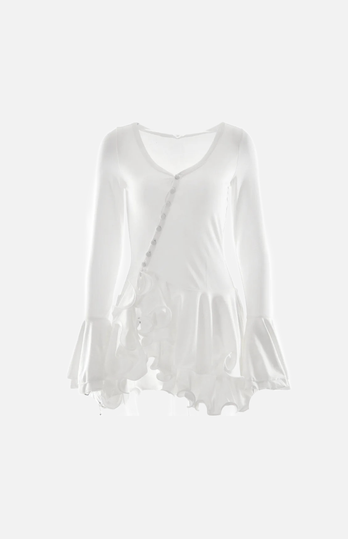 Villa Blvd Buttoned Ruffled Mini Dress ☛ Multiple Colors Available ☚