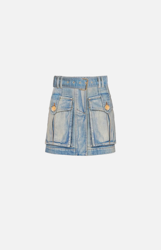 Villa Blvd Denim Cargo Skirt