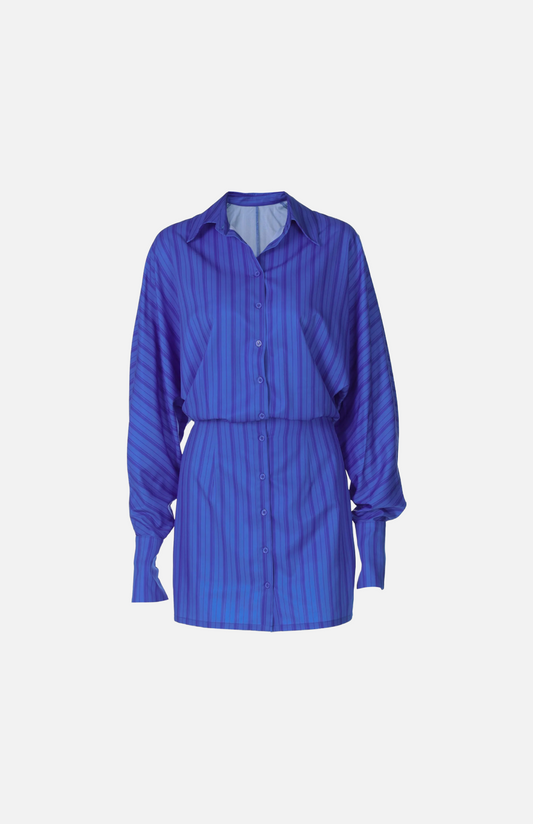 Villa Blvd Contrast Striped Shirt Dress