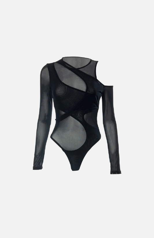 Villa Blvd Mesh Panel Bodysuit ☛ Multiple Colors Available ☚