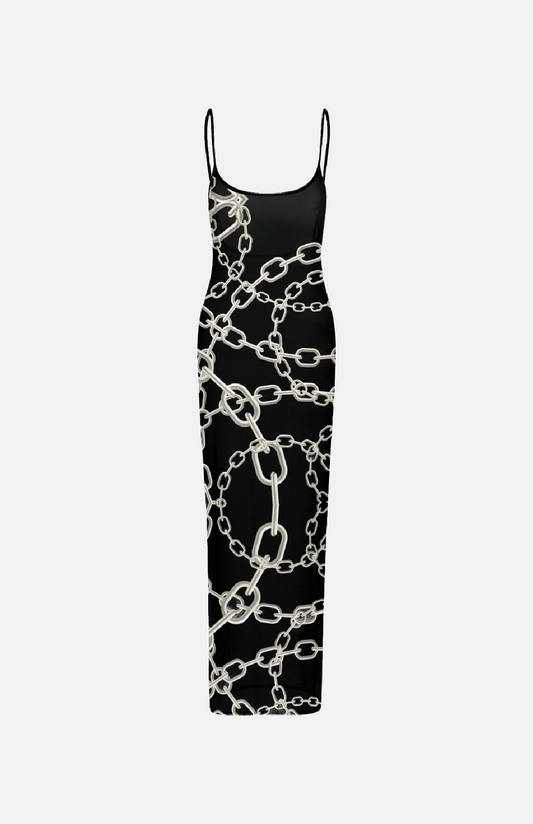 Villa Blvd Unchained Mesh Strap Maxi Dress