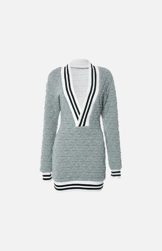 Villa Blvd Strip Quilt Mini Dress