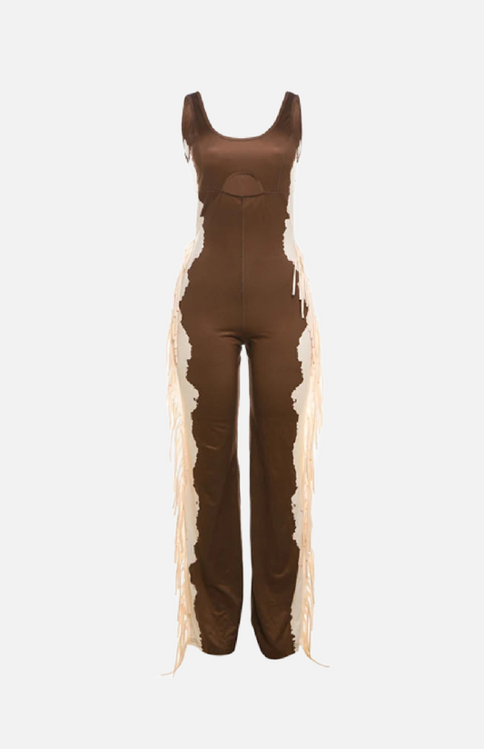 Villa Blvd Tassel Cut Jumpsuit