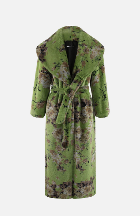 Villa Blvd Floral Faux Fur Long Coat ☛ Multiple Colors Available ☚