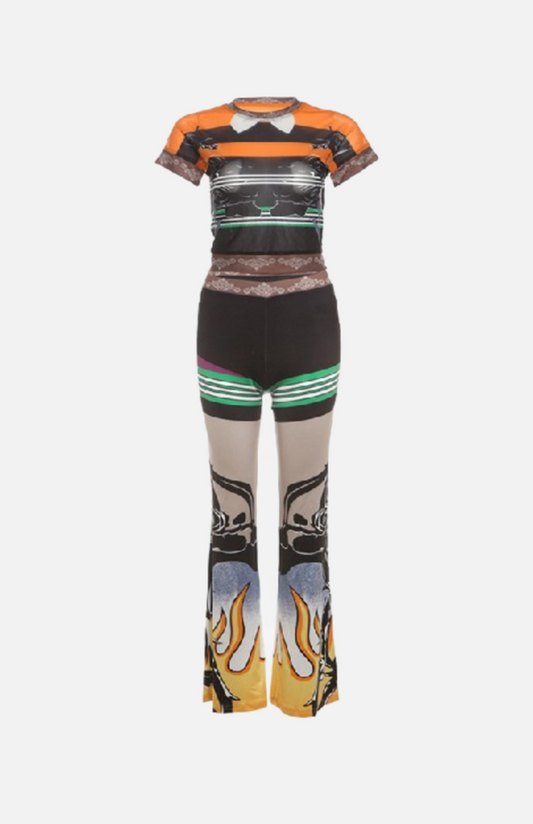 Villa Blvd Mesh Stripes & Flames Set