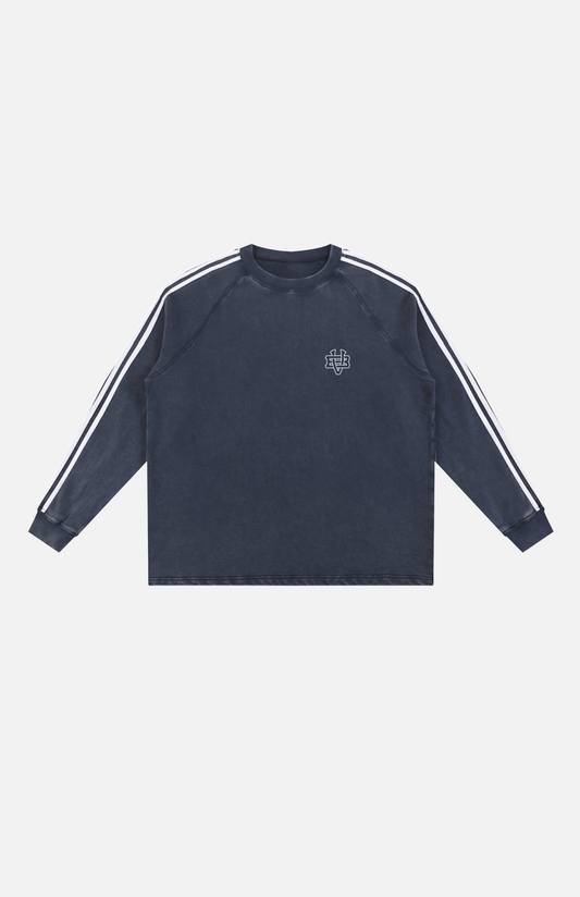 Villa Blvd Bold Vintage Washed Striped Sweatshirt