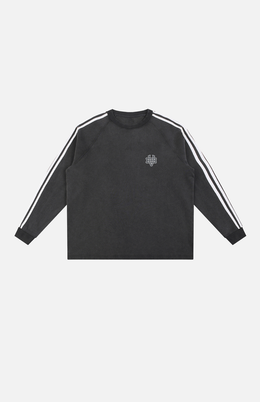 Villa Blvd Bold Vintage Washed Striped Sweatshirt