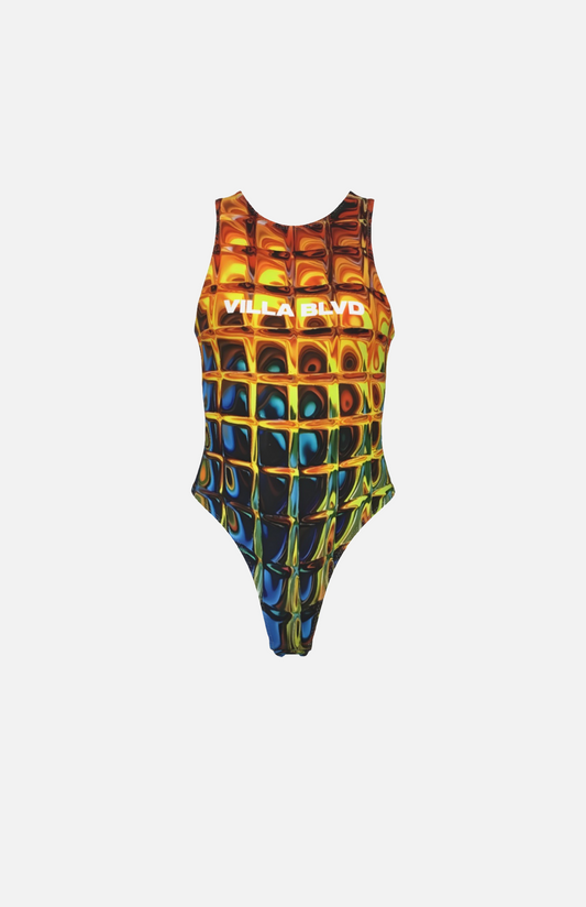 Villa Blvd Metallic Glass Bodysuit