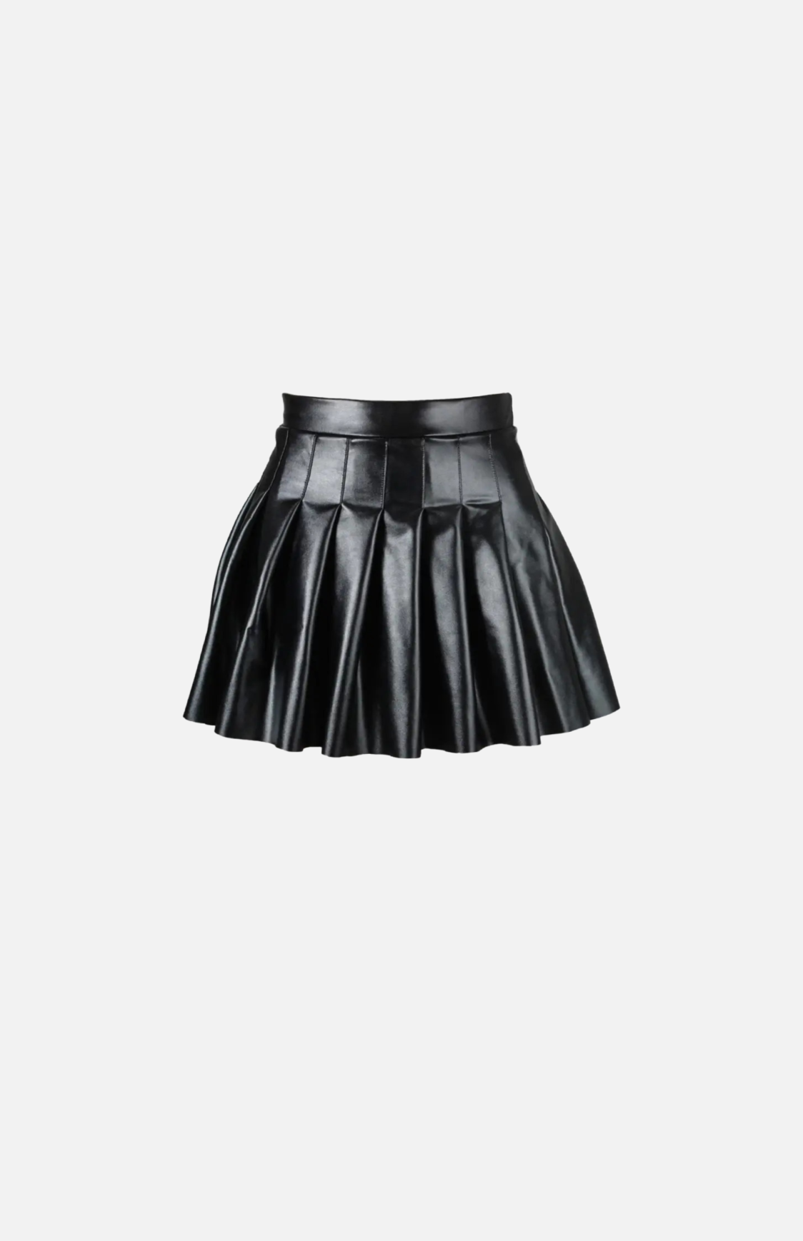 Villa Blvd Vegan Leather Pleated Skirt