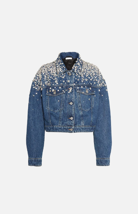 Villa Blvd Vintage Crystal Denim Jacket ☛ Multiple Colors Available ☚