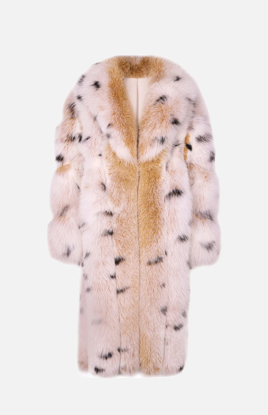 Villa Blvd Leopard Spotted Fur Long Coat
