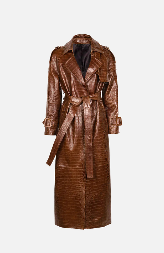 Villa Blvd Leather Serpentine Trench Coat ☛ Multiple Colors Available ☚