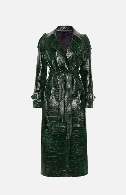Villa Blvd Leather Serpentine Trench Coat ☛ Multiple Colors Available ☚