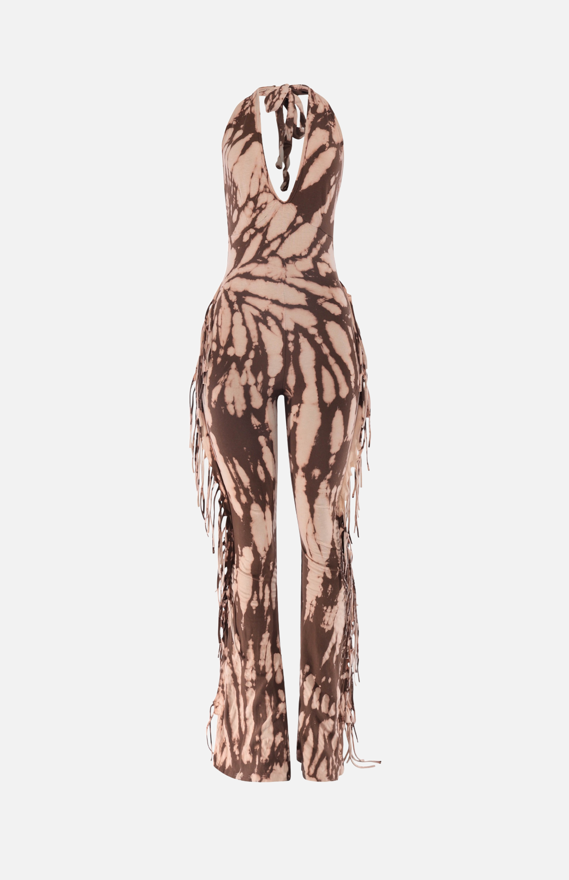 Villa Blvd Tie-Dye Halter Fringe Jumpsuit ☛ Multiple Colors Available ☚