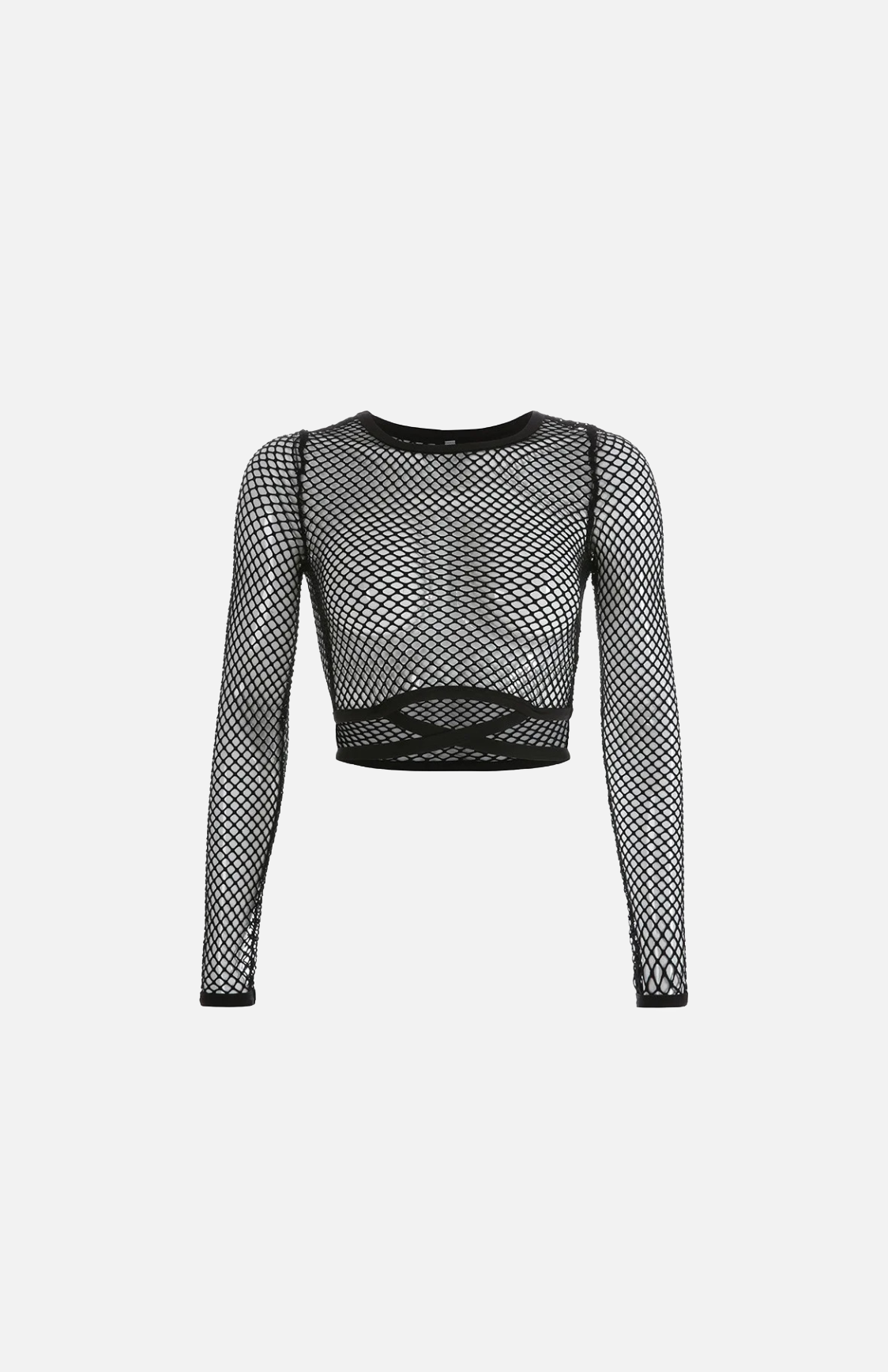 Villa Blvd Hollow Mesh Tied T-Shirt