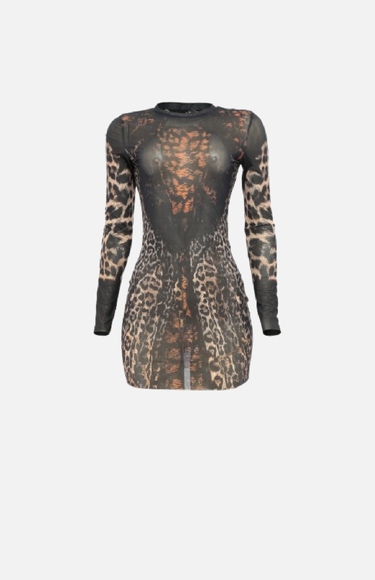 Villa Blvd Leopard Tulle Dress