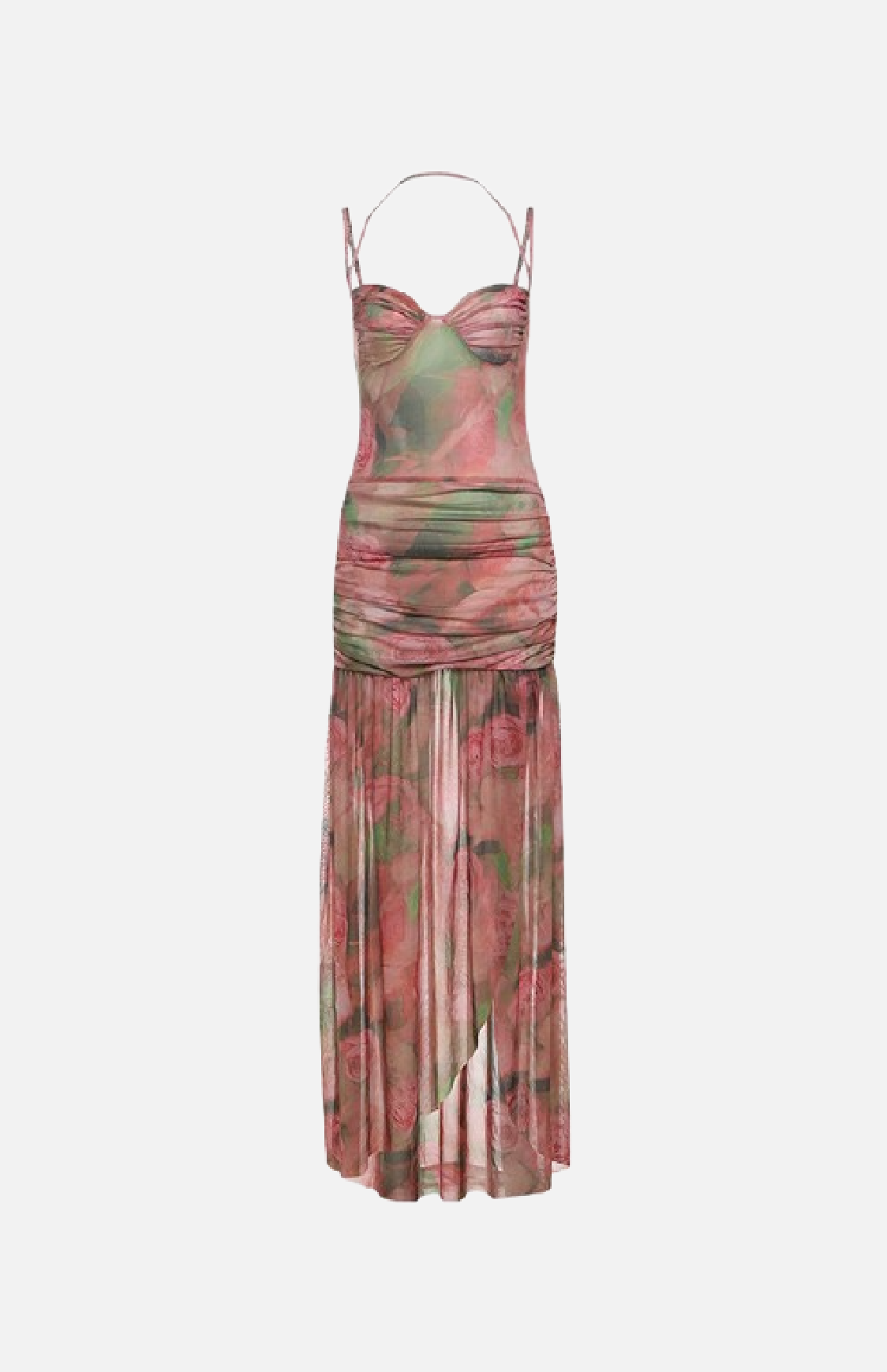 Villa Blvd Floral Ruched Camisole Dress