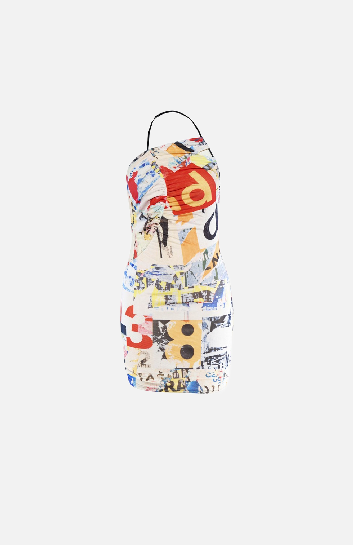 Villa Blvd Halter Mesh Alphabet Dress