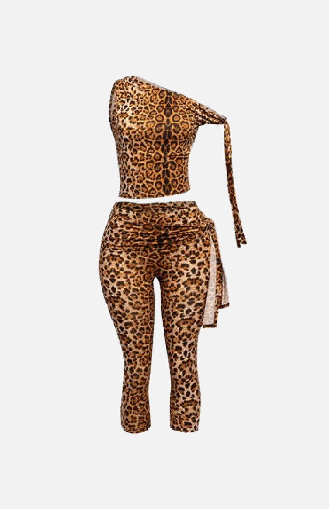 Villa Blvd Escape One Shoulder Top + Capri Leggings Set