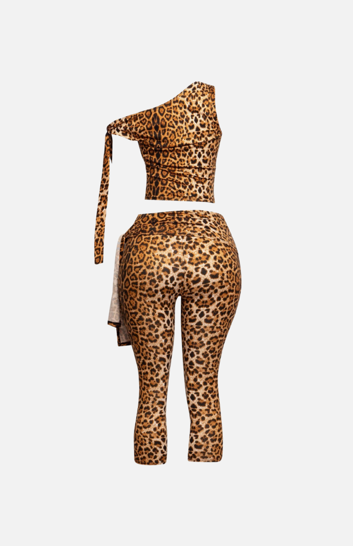 Villa Blvd Escape One Shoulder Top + Capri Leggings Set