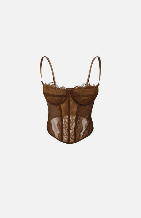 Villa Blvd Vintage Jacquard Lace Corset ☛ Multiple Colors Available ☚