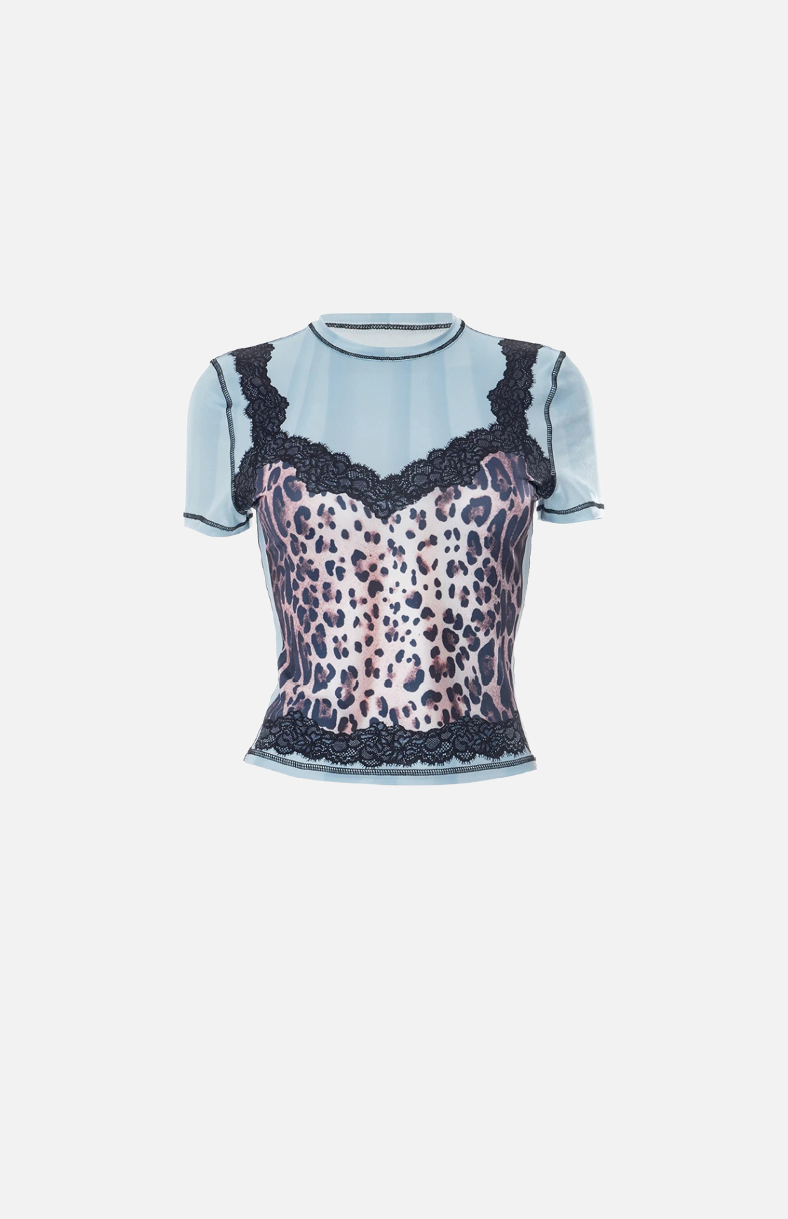 Villa Blvd Leopard Vintage Lace T-Shirt