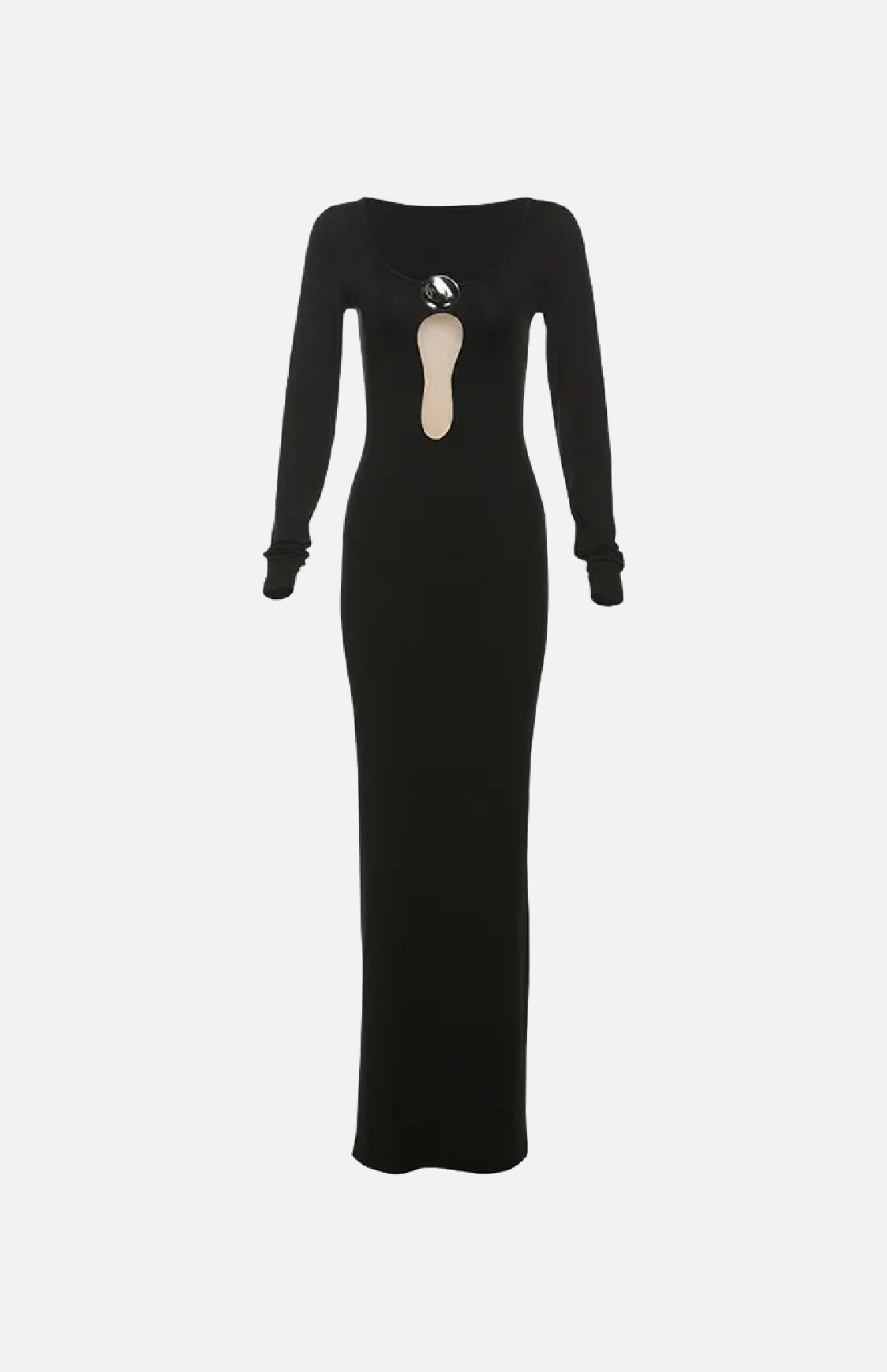 Villa Blvd Mesh V-neck Maxi Dress