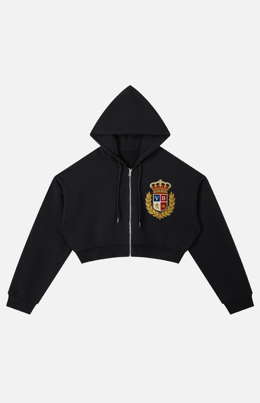 Villa Blvd Monarch Heritage Cropped & Zipped Hoodie ☛ Multiple Colors Available ☚