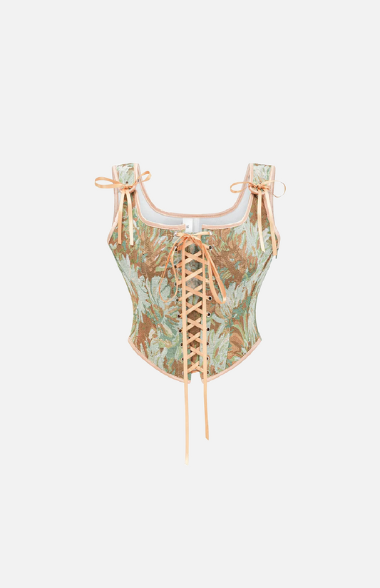 Villa Blvd Floral Jacquard Corset ☛ Multiple Colors Available ☚