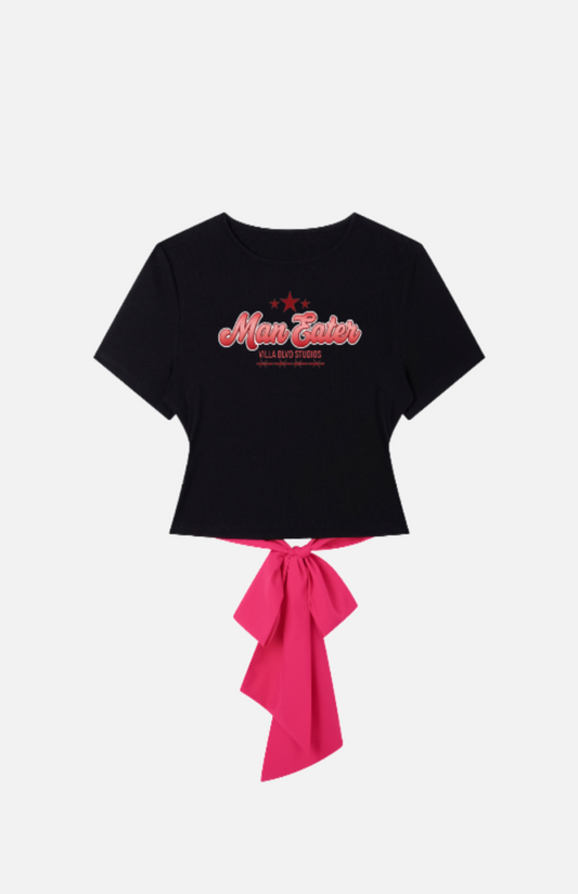 Villa Blvd Man Eater Tie Back Bow T-Shirt ☛ Multiple Colors Available ☚