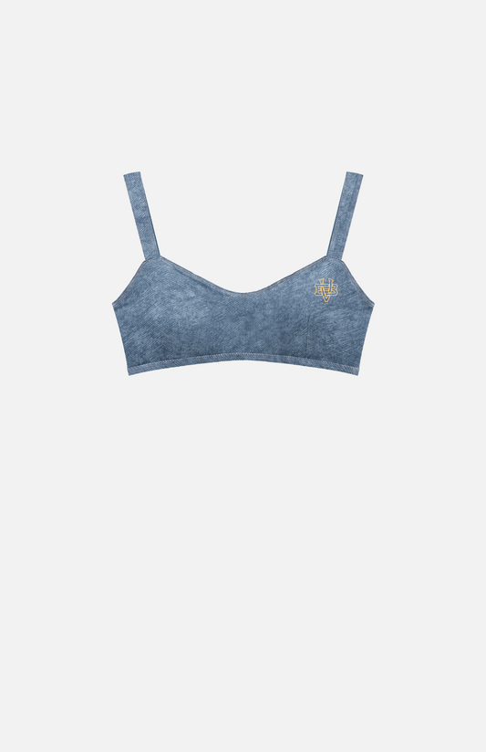Villa Blvd Denim Imprimer Sports Bra ☛ Multiple Colors Available ☚