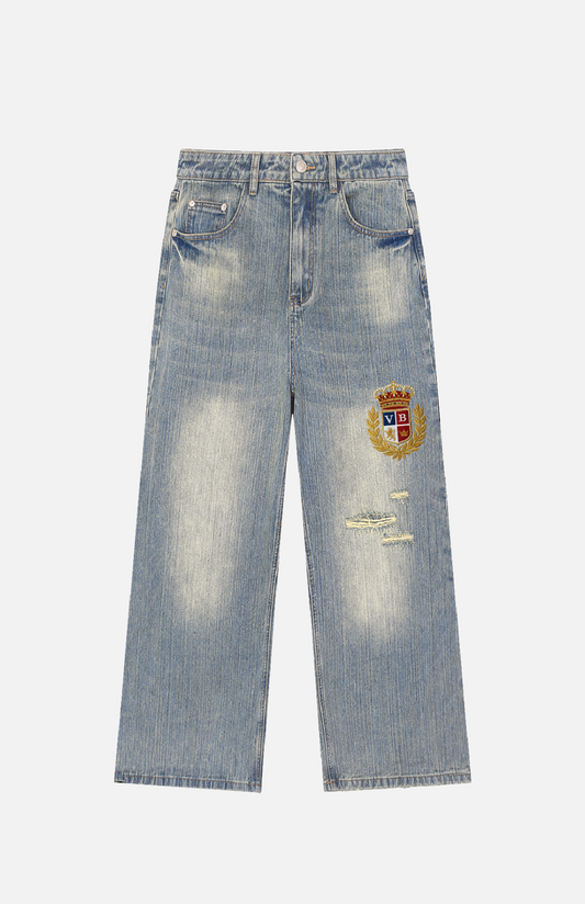 Villa Blvd Vintage Washed Distressed Denim Jeans